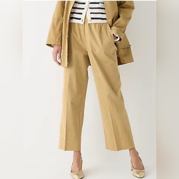 ❤️ J CREW ASTRID WIDE LEG HIGH RISE PULL ON CHINO PANTS, SP (SMALL PETITE) - Picture 1 of 9